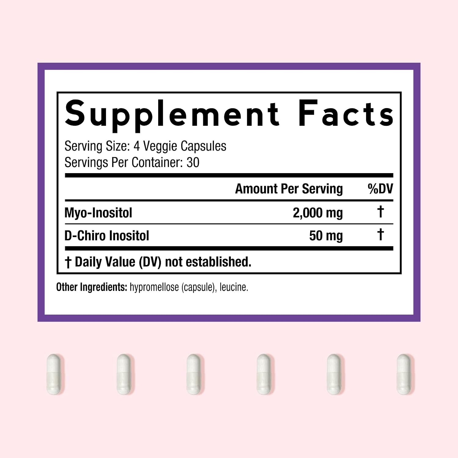 Doctor's Recipes Inositol para Mujeres - Myo-Inositol y D-Chiro Inositol 2050mg, 120 Cápsulas Veganas