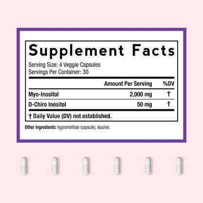 Doctor's Recipes Inositol para Mujeres - Myo-Inositol y D-Chiro Inositol 2050mg, 120 Cápsulas Veganas – Image 2
