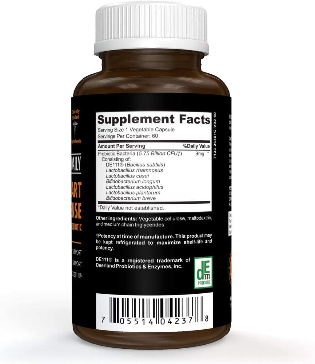 CLINICAL DAILY Smart Defense Mega Spore Probiotic - Probiótico de Esporas con Bacillus Subtilis y Lactobacillus Plantarum - 60 Cápsulas Veganas
