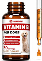 Complejo Vitamínico B para Perros - Gotas de Vitamina B - Apoya Energía, Apetito y Vista - Sabor a Bacon - 30 ml