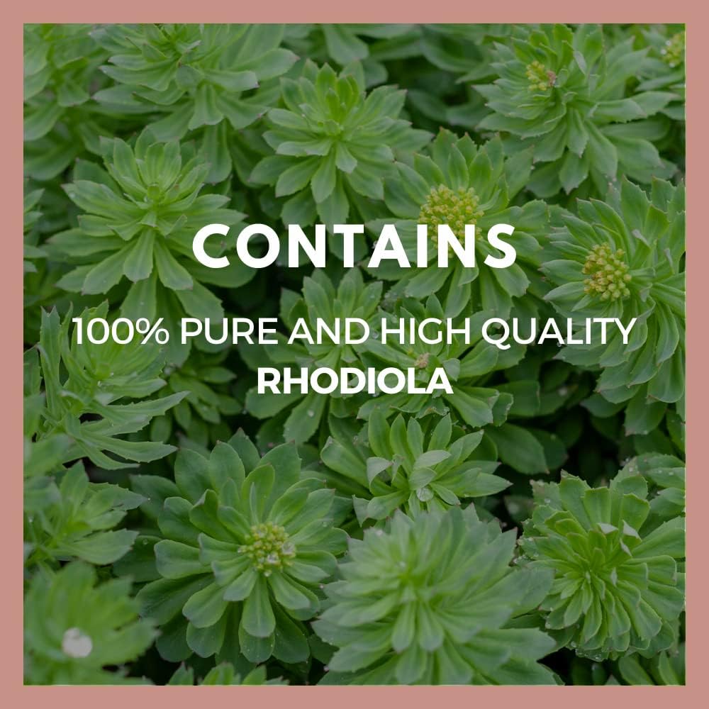 Rhodiola Rosea 1000 mg - 60 Cápsulas Veganas - Suplemento Adaptógeno Natural