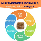 GOODGROWLIES Golosinas para Alivio de Alergias en Perros – Suplemento para Piel y Pelaje Anti-Picor con Omega 3 – 360 Ud. (Sabor Pollo BBQ)