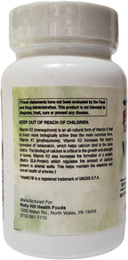 Holly Hill Health Foods Vitamina K2, 120 mcg, con vitaMK7® K2, 60 Cápsulas Vegetales