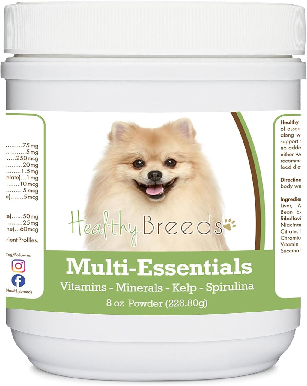 Healthy Breeds Multi-Essentials en Polvo para Perros Pomerania - Suplemento de Vitaminas, Minerales y Antioxidantes - 227 g