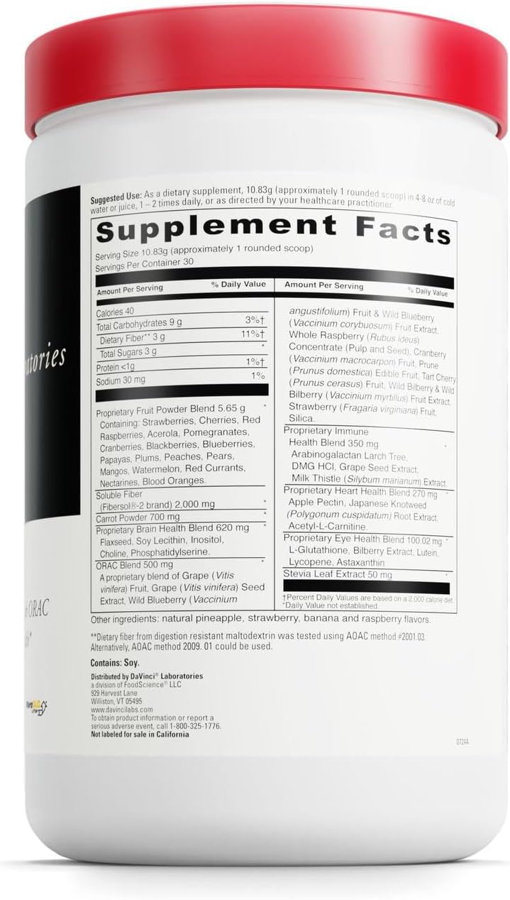 DAVINCI Labs Spectra Reds - Mezcla en Polvo Antioxidante - 30 Servicios