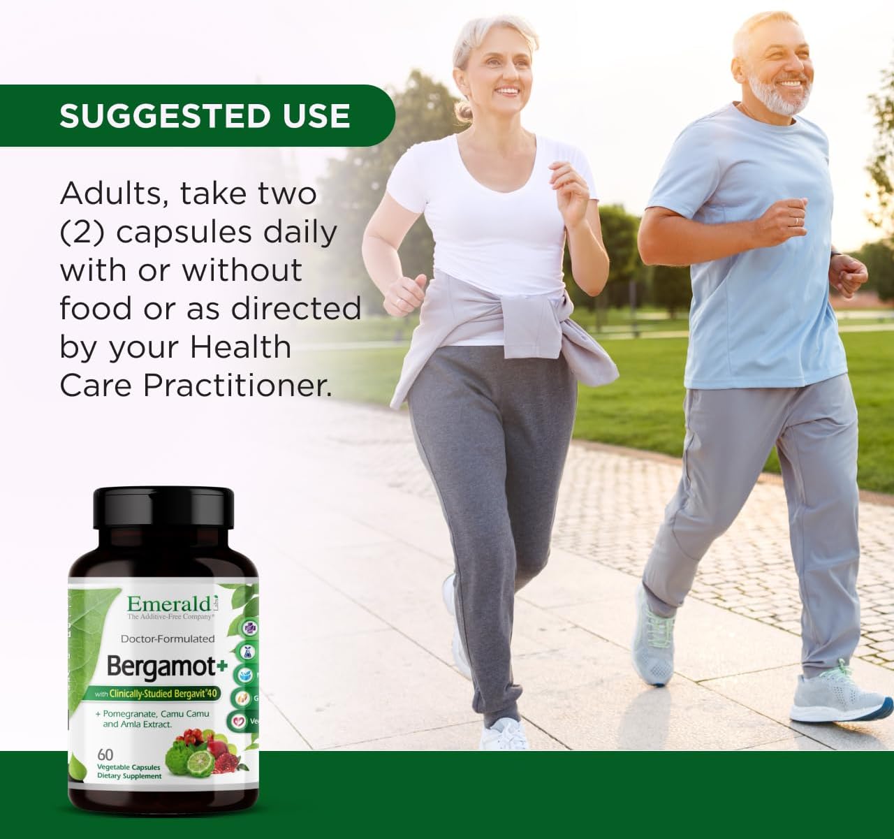 EMERALD LABS Bergamot+ - Complemento para el metabolismo y la salud cardiovascular con bergamota, granada, amla y camu camu - 60 cápsulas vegetales