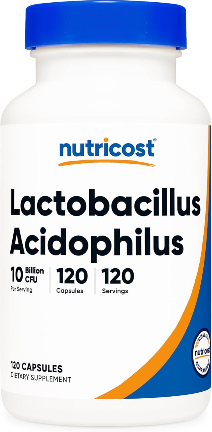 Nutricost Lactobacillus Acidophilus 10 Mil Millones UFC, 120 Cápsulas Vegetarianas