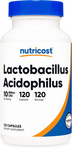 Nutricost Lactobacillus Acidophilus 10 Mil Millones UFC, 120 Cápsulas Vegetarianas