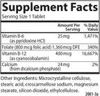 Carlson Tri-B Complejo de Vitamina B - 25 mg B6, 400 mcg B12, Ácido Fólico - 120 Comprimidos