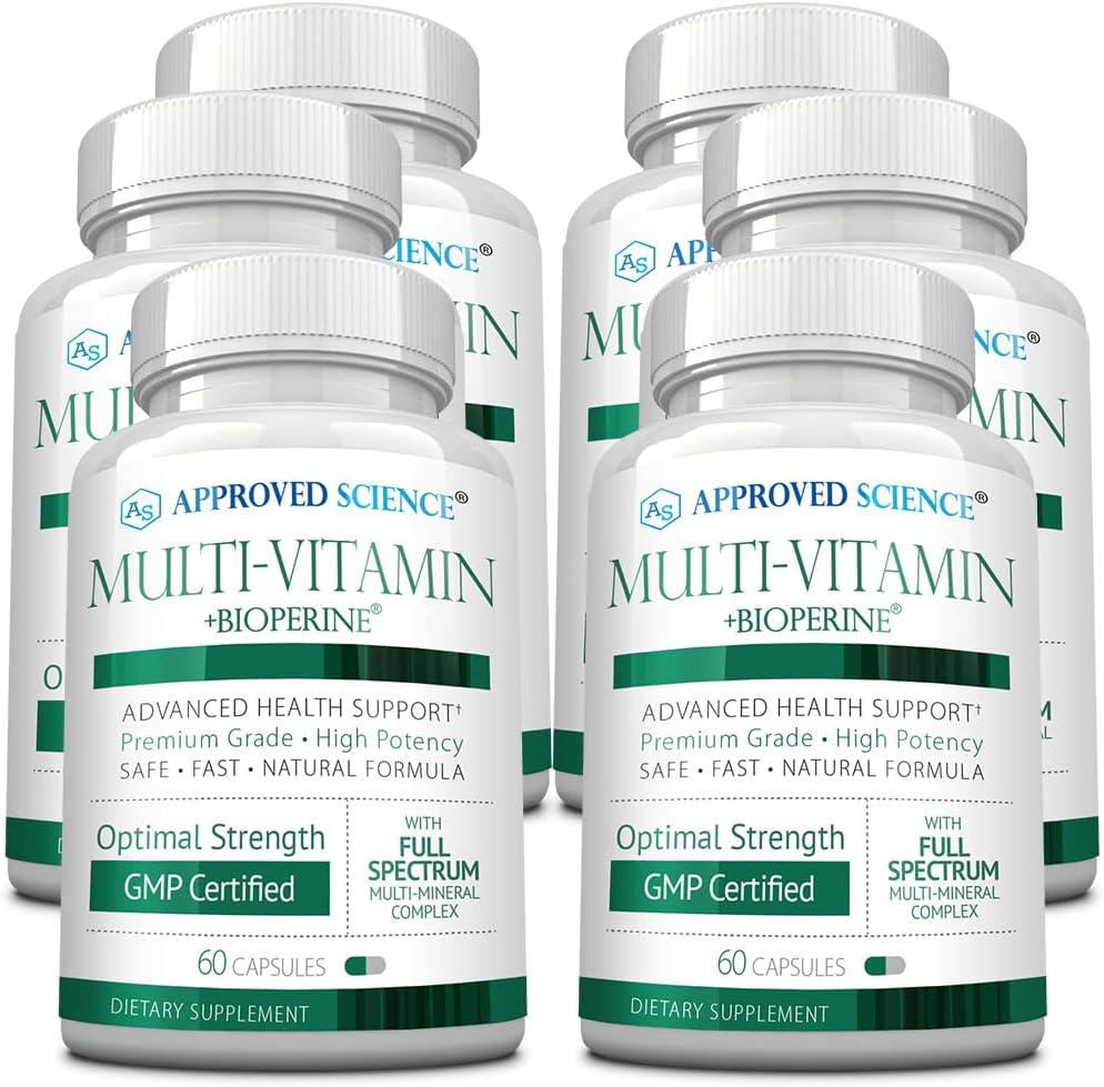 Approved Science Multi-Vitamin - Multivitamínico Completo con Vitaminas B, Té Verde, Luteína, Licopeno, Zeaxantina, BioPerina - 360 Cápsulas