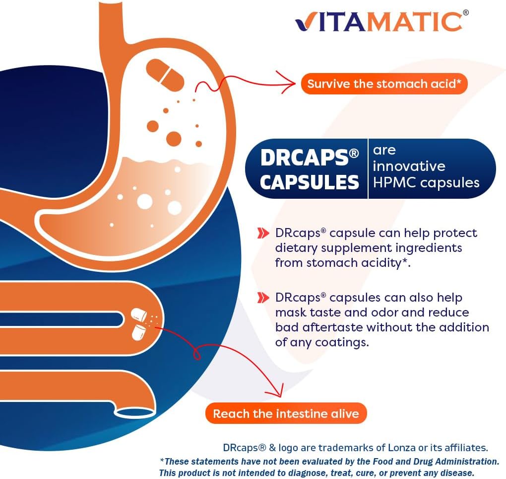 Vitamatic Nattokinase Supplement 4,000 FU, 120 Cápsulas de Liberación Retardada