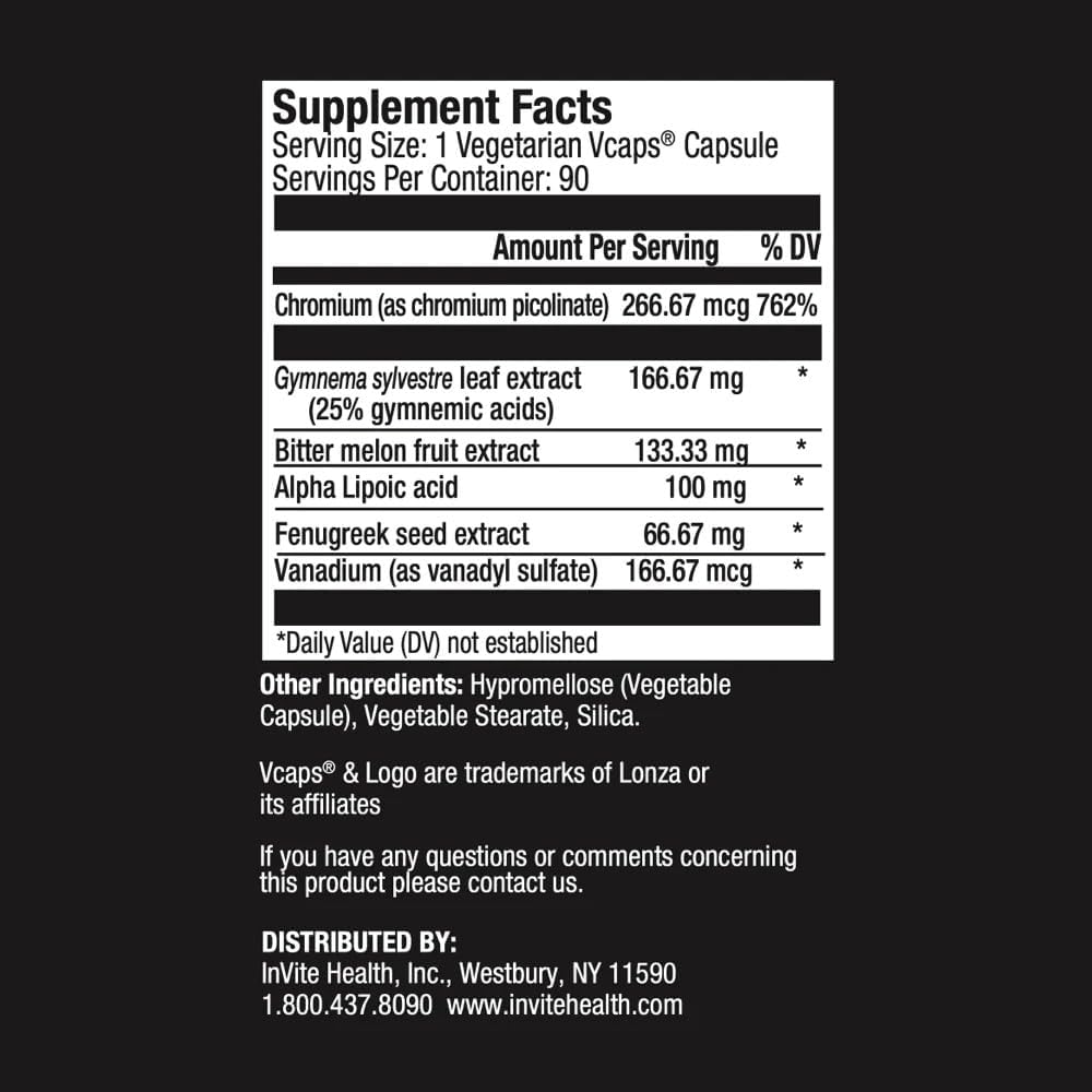 Invite Health Gluco Hx - Mezcla única de botánicos, minerales y antioxidantes - 90 Cápsulas Vegetarianas