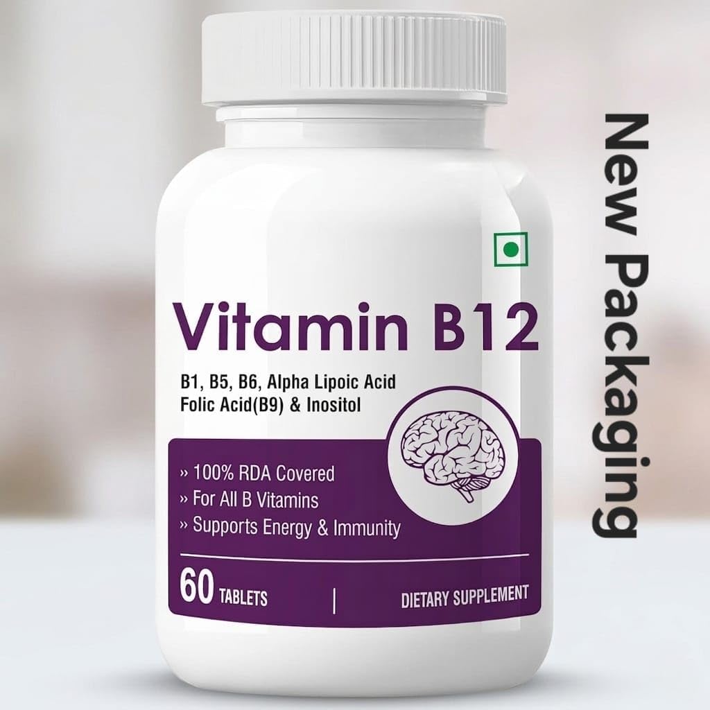 Vitamina B12 con Complejo B (B1, B5, B6, B9), ALA e Inositol | 60 Comprimidos