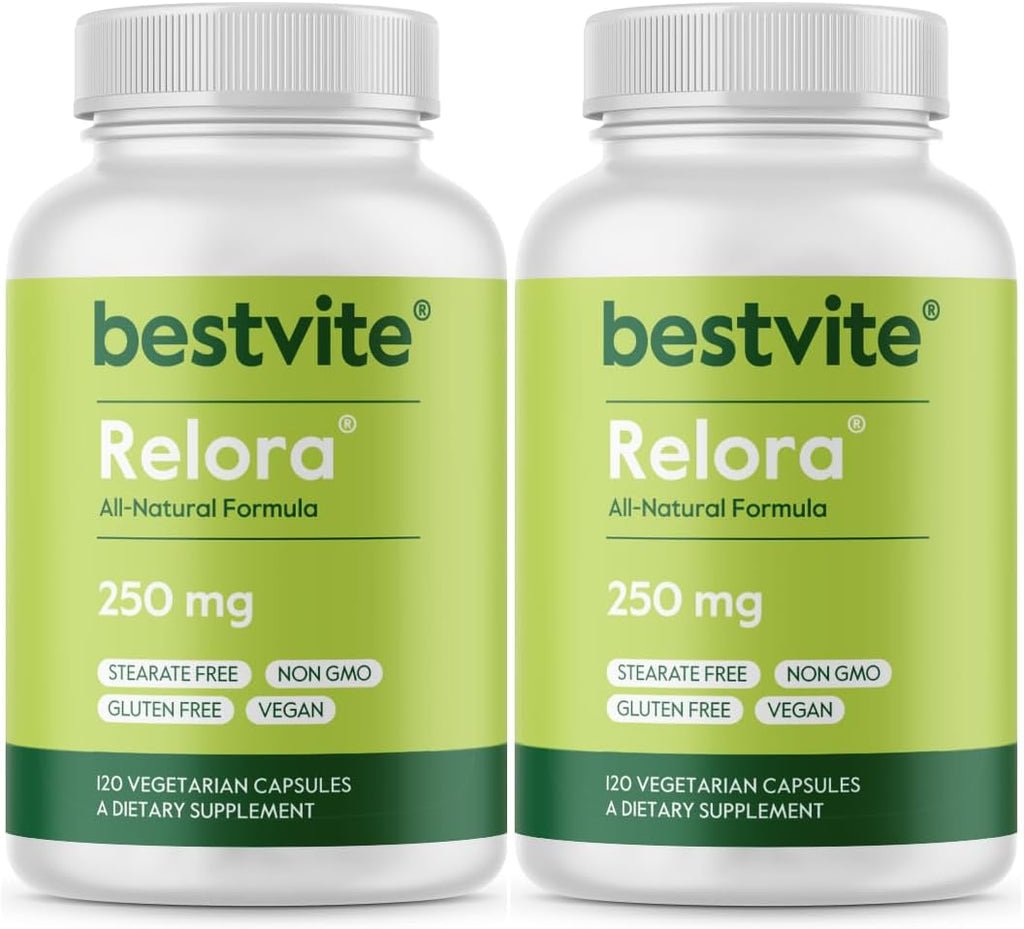 BESTVITE Relora 250mg sin Rellenos - 240 Cápsulas Vegetarianas (2x120)