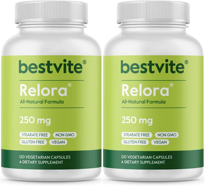 BESTVITE Relora 250mg sin Rellenos - 240 Cápsulas Vegetarianas (2x120) – Image 1