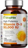biophix Vitamina D3 10000 UI Alta Potencia - 120 Cápsulas Blandas - Non-GMO Sin Soja