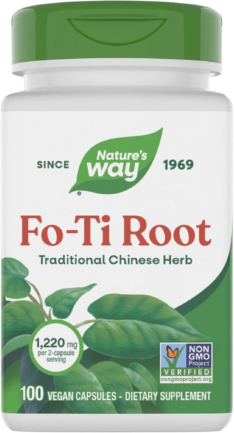 Nature's Way Raíz de Fo-Ti, 1220 mg por Dosis, 100 Cápsulas Veganas
