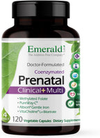 EMERALD LABS Prenatal Clinical Multi - Multivitamínico Prenatal con Metilfolato, Hierro Quelado Suave Albion, Ingredientes de Alimentos Integrales - Sin Soja ni Gluten - 120 Cápsulas Vegetales