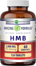 Amazing Formulas HMB (Beta-Hidroxi Beta-Metilbutirato) | 2000 mg por dosis | 120 comprimidos | Sin OMG | Sin gluten