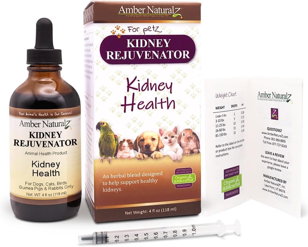 Amber NaturalZ Kidney Rejuvenator Suplemento Herbal para Mascotas - 118 ml
