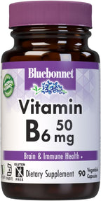 Bluebonnet Nutrition Vitamina B6 50mg - 90 Cápsulas Vegetales