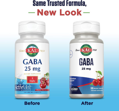 KAL GABA Suplemento, 120 Micro Comprimidos de Disolución Instantánea, Sabor Cereza Natural – Image 2