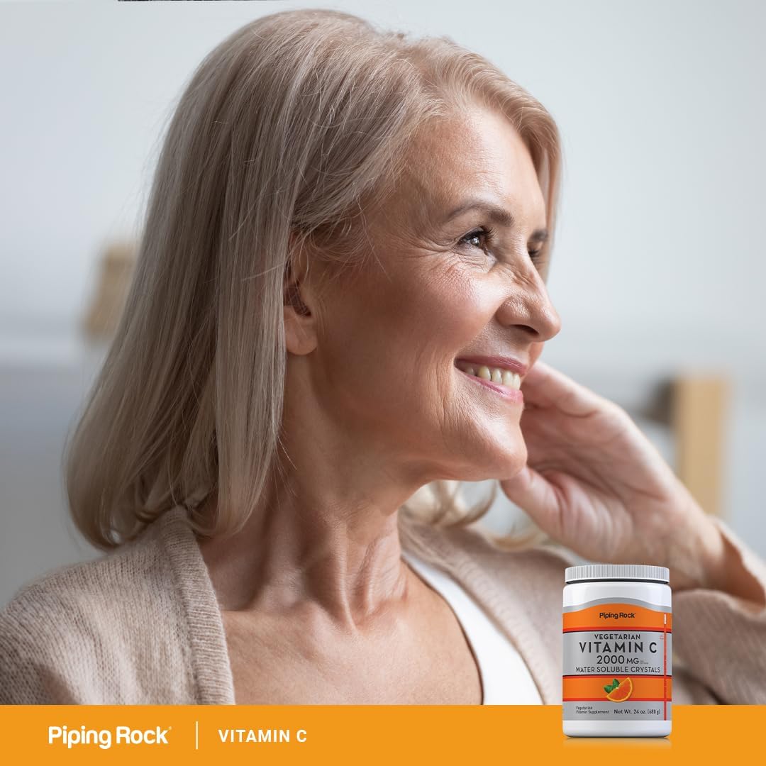 Piping Rock Vitamina C en Polvo, 2000mg por Porción, 680g - Ácido Ascórbico Puro