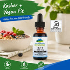 Pure Mountain Botanicals Vitamina B12 5000 mcg Gotas Líquidas – Sabor Natural a Bayas – 30 Dosis