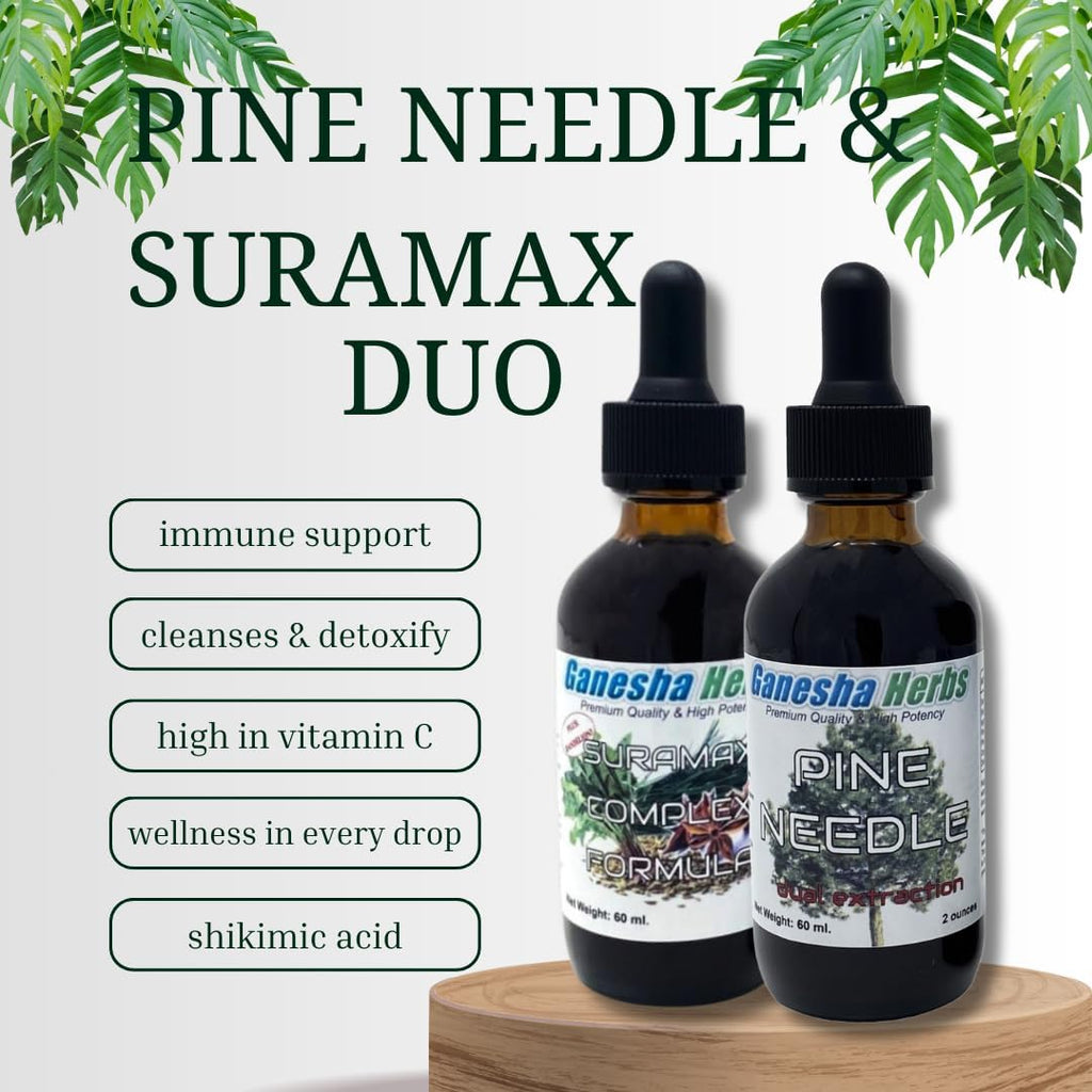 Suramax and Pine Needle Complex Formula Tincture - Value Pack (2 x 60 ml)