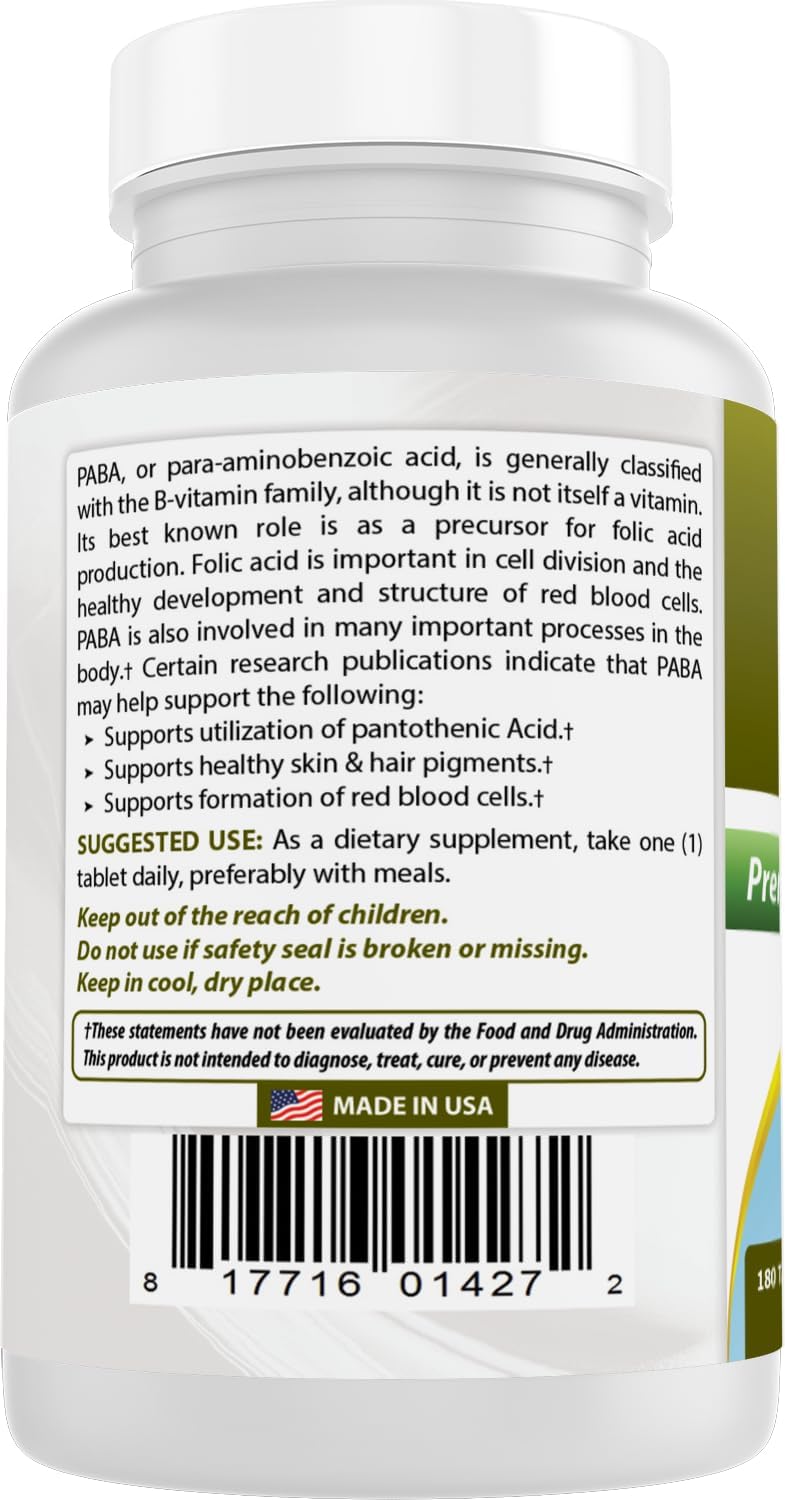 Best Naturals PABA 500 mg 180 Tabletas