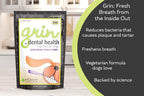 In Clover Grin Snacks Dentales para Perros - Cuidado Dental Diario, Sin Cereales, 25 uds