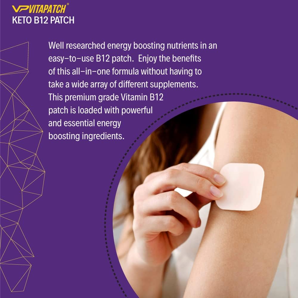 VitaPatch Parche Keto con B12 Metilcobalamina y Guaraná - 30 Parches