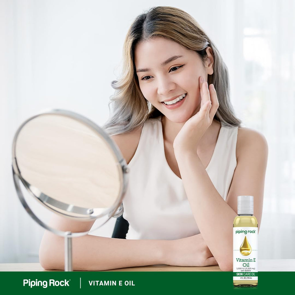 Aceite de Vitamina E 5000 UI - 118 ml - para Piel, Cabello y Uñas | Piping Rock