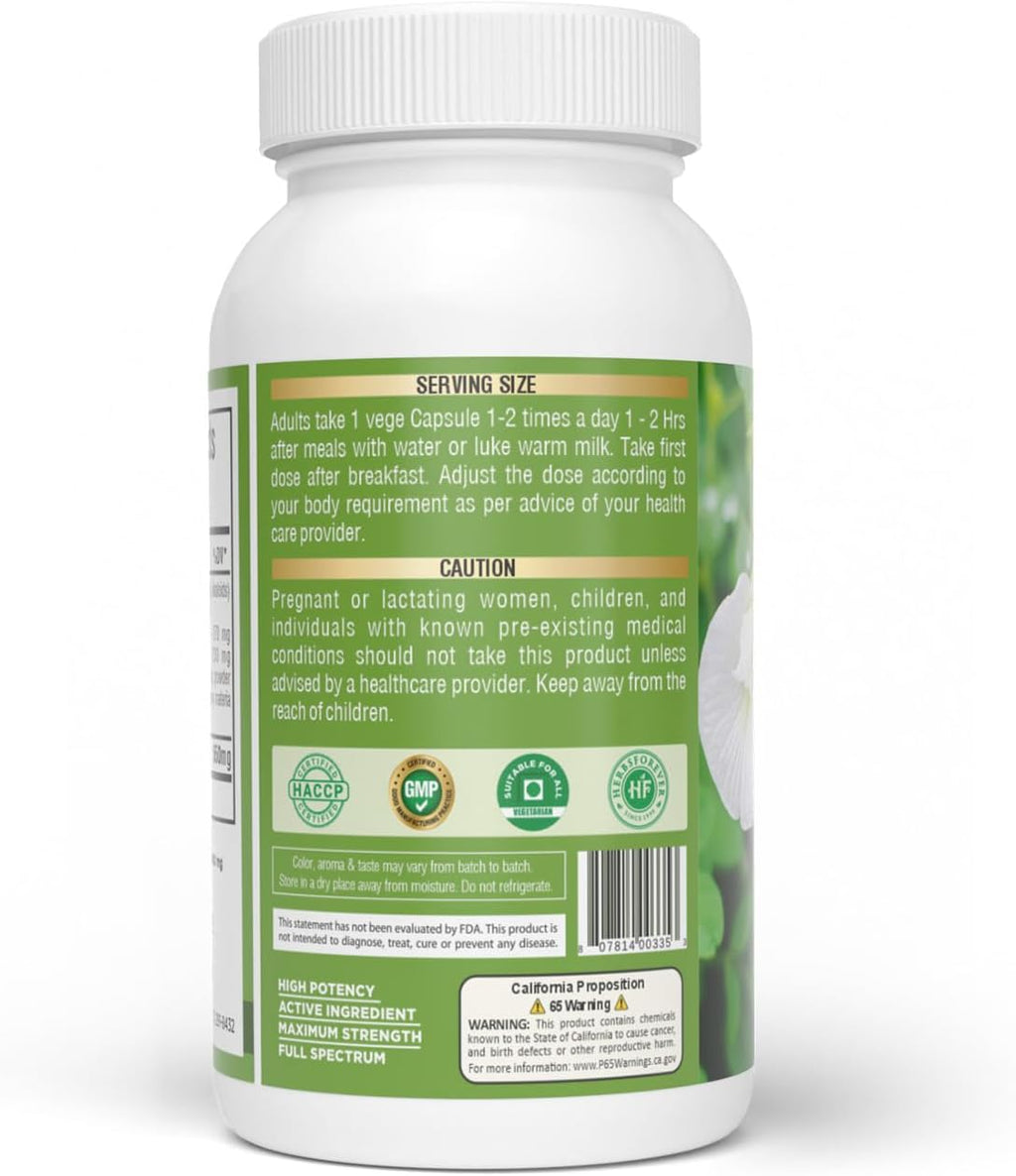 Herbsforever Shankhpushpi (Convolvulus pluricaulis) Extra Strength (20:1) Extract - 60 Cápsulas Vegetarianas