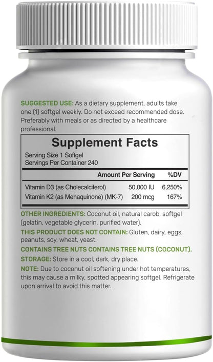 DEAL SUPPLEMENT Vitamina D3 50.000 UI + K2 – El mantenimiento de los huesos en condiciones normales (vitaminas D y – Image 7