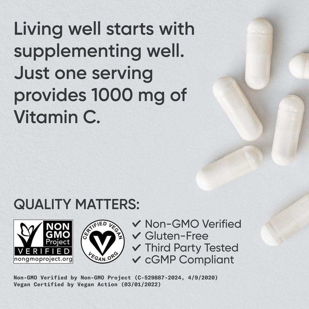 Sports Research Vitamina C de Alta Potencia - 1000 mg, 240 Cápsulas Veganas
