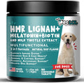 HMR Lignan + Melatonina + Biotina + Cardo Mariano para Perros | Fórmula 4 en 1 | Apoyo Adrenal y Niveles Normales de Cortisol | Salud de Piel, Pelaje y Digestiva | 90 Comprimidos Masticables | Sabor Natural a Carne