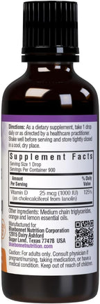 BlueBonnet Vitamina D3 1000 UI Líquido - Sabor Cítrico - 30 ml