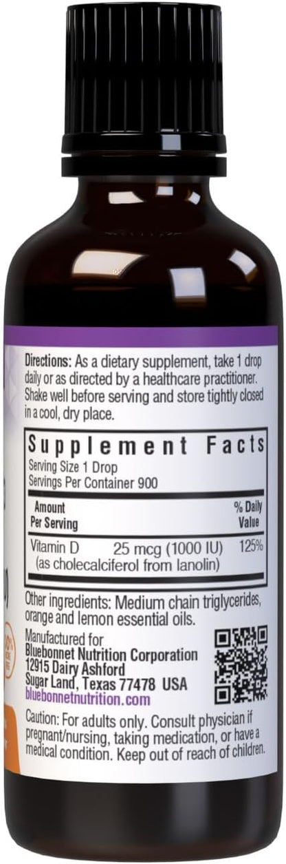 BlueBonnet Vitamina D3 1000 UI Líquido - – El mantenimiento de los niveles normales de calcio en sangre. – Image 2