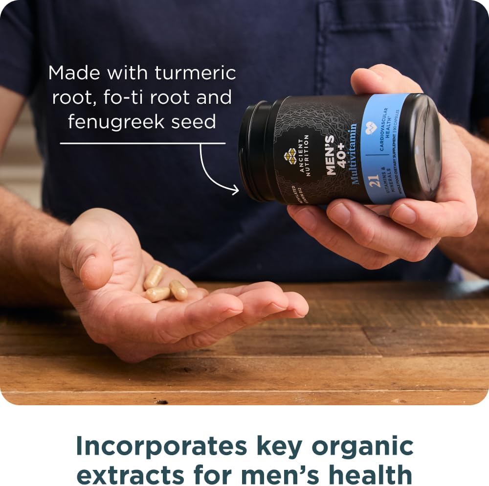Ancient Nutrition Men's 40+ Multivitamínico 3 Días, 90 Cápsulas