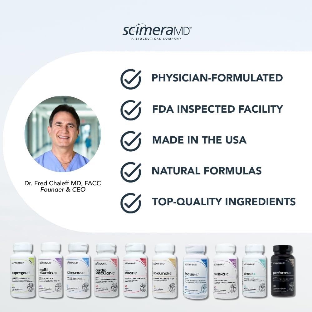 ScimeraMD® Scimune – Suplemento de apoyo inmunitario con zinc, quercetina, vitamina C, equinácea y Wellmune® beta-glucano, 30 cápsulas