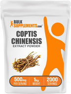 BulkSupplements.com Extracto de Coptis Chinensis en Polvo - Suplemento de Berberina, Vegano y Sin Gluten, 500 mg por Ración, 1 kg (Paquete de 5)