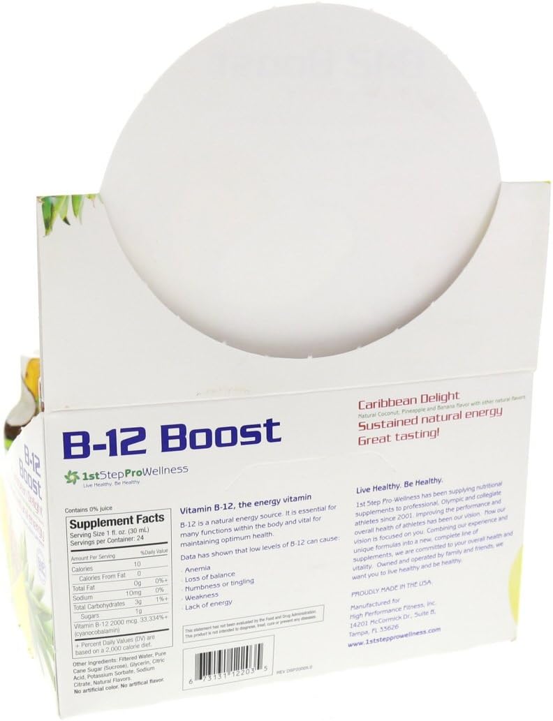 1st Step High Performance Fitness B-12 Boost, 12 botellas de 60 ml