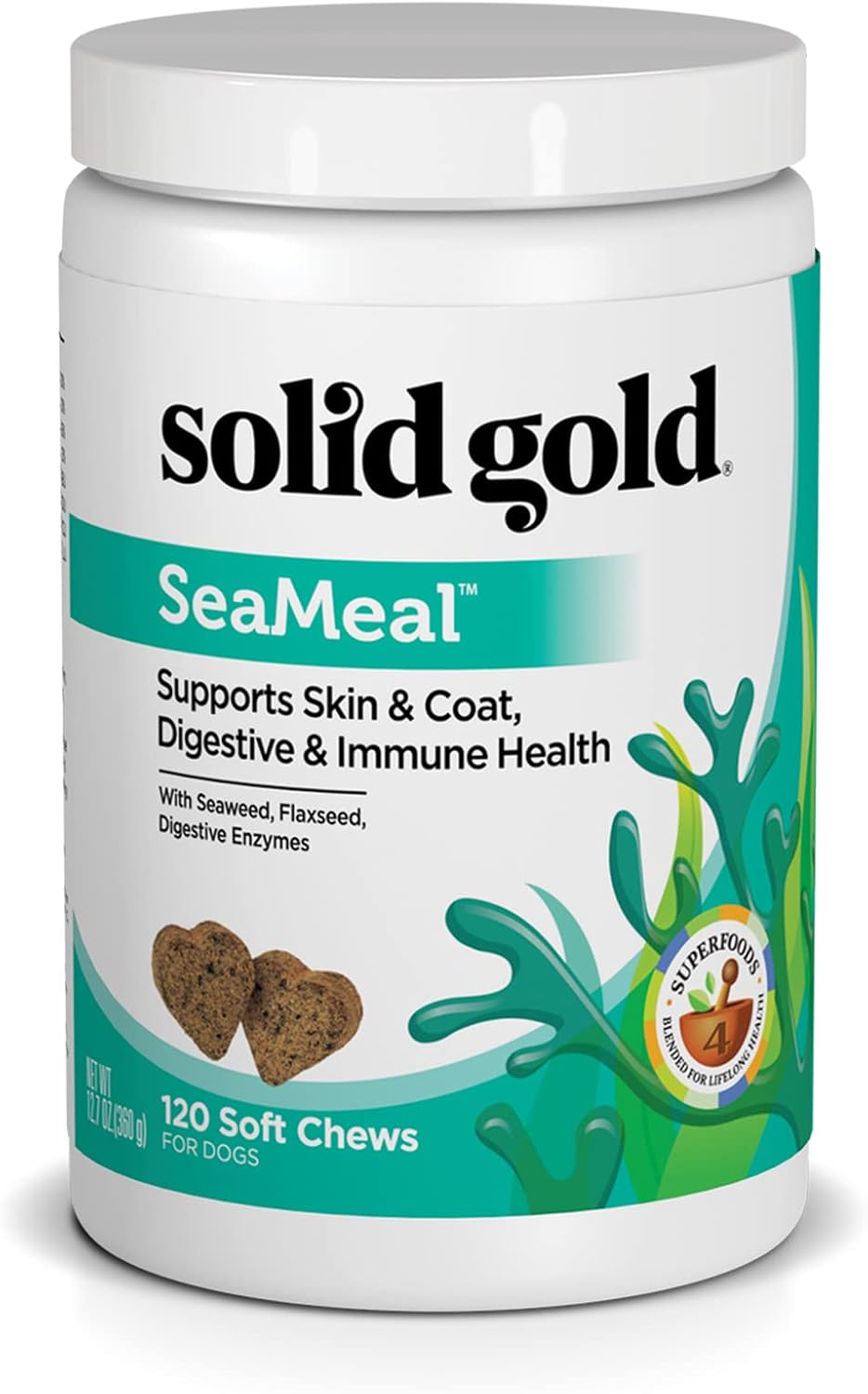 Solid Gold SeaMeal - Probiótico y Multivitamínico en Polvo para Perros y Gatos - 99 g