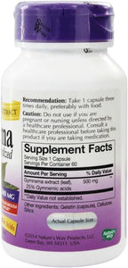 Nature's Way Gymnema estandarizado, 500 mg, 60 cápsulas vegetales (paquete de 3)