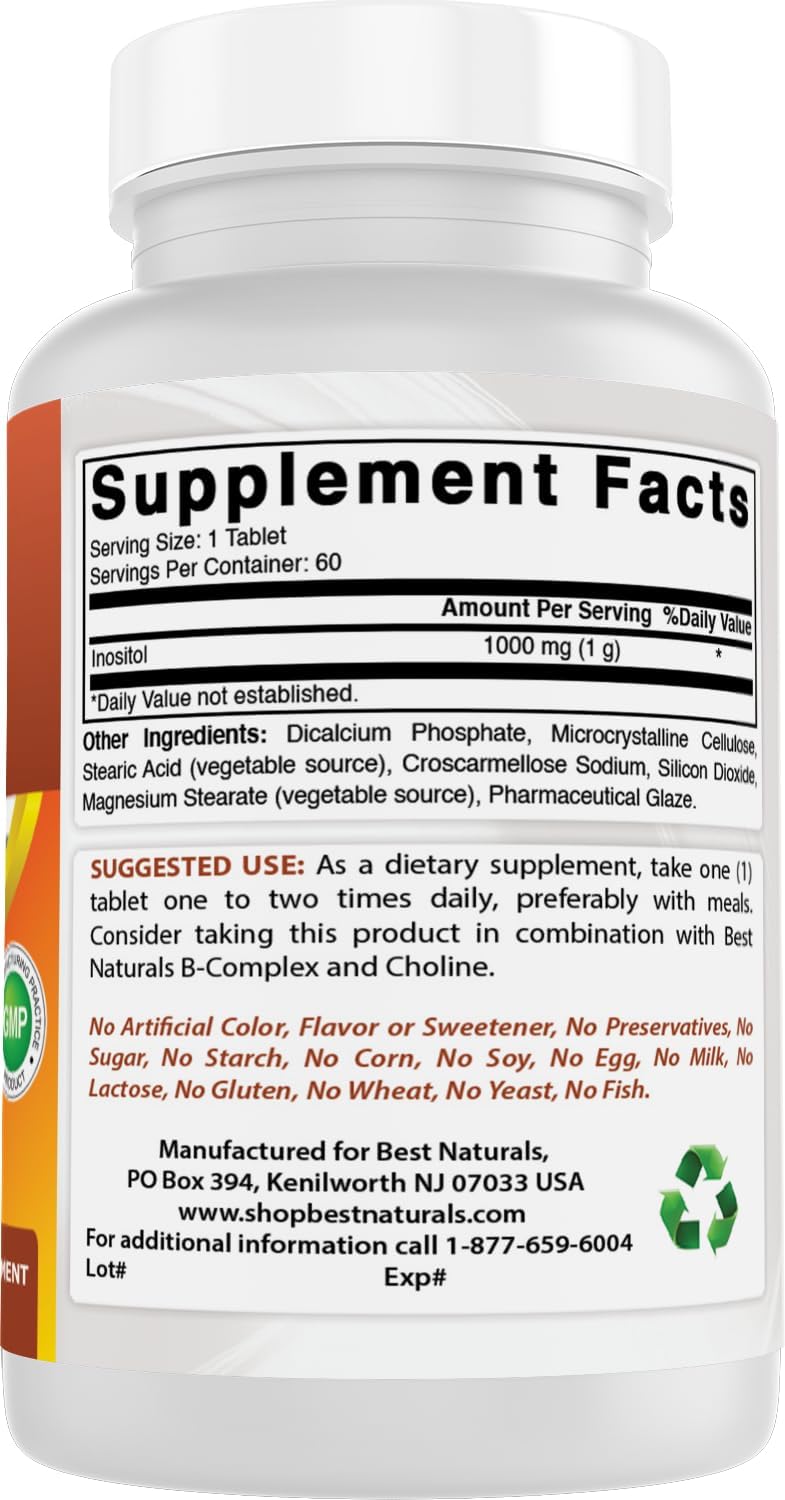 Best Naturals Inositol 1000 mg – 60 Tabletas
