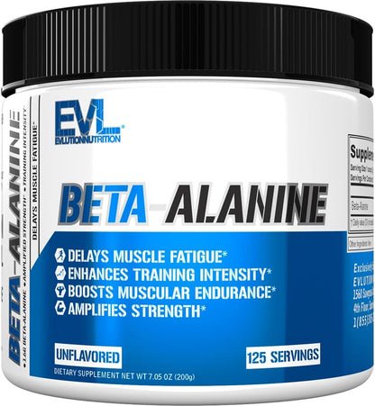Evlution Nutrition Beta-Alanina Pura en Polvo - 125 Raciones (1.6g por Ración) Sin Sabor – Image 1