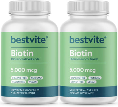 BESTVITE Biotina 10,000mcg (240 Cápsulas – Contribuye al mantenimiento de las membranas mucosas en condiciones – Image 9