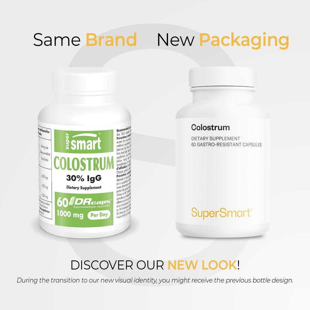 Supersmart Colostrum 1000 mg - 30% IgG - 60 Cápsulas Gastrorresistentes