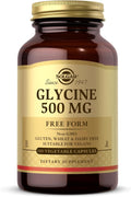 Solgar Glycine 500 mg - 100 Cápsulas Vegetales - No Transgénico, Vegano, Sin Gluten, Sin Lácteos, Kosher